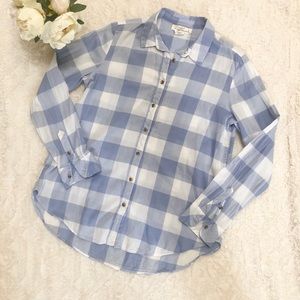 H & M Button Down Plaid Long Sleeve Shirt